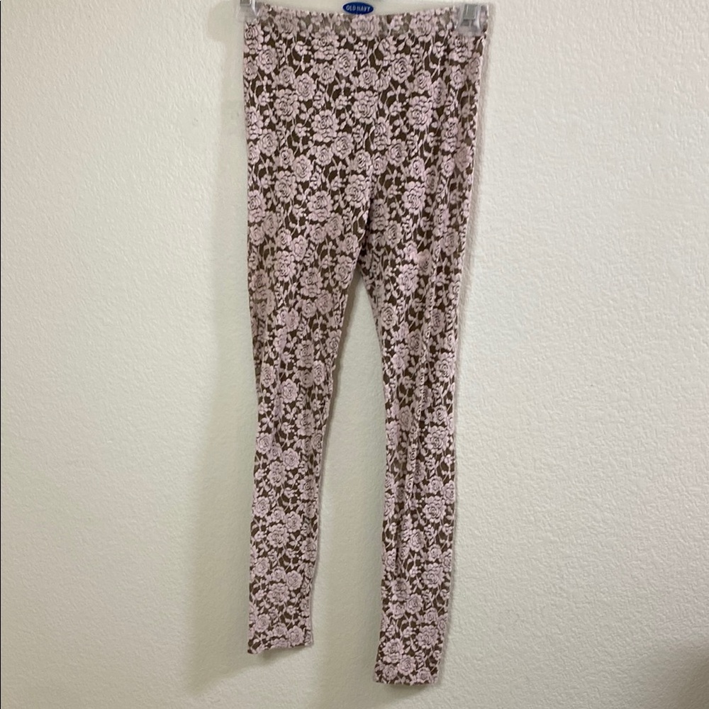 3 for $8 - Floral‎ Lace Leggings - Pink and Brown